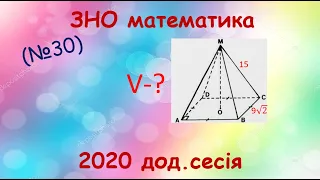 ЗНО математика 2020  (Додаткова сесія) №30