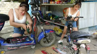 Recovery Techniques - Genius Girl, Help Student Nephew Recovers Badly Damaged Electric Motorcycle