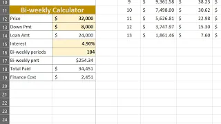 Calculate a Car Loan with Bi-weekly Payments Instead of Monthly