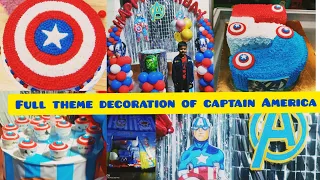 Captain America theme||5th birthday celebration||full theme decoration of captain America||Avengers