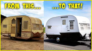 I Restored a Rat Infested Vintage Camper Trailer! DIY RENOVATION