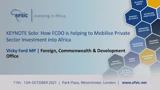 Keynote Solo  How FCDO is helping to mobilise private sector investment in africa