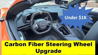 C8 Corvette Carbon Fiber Steering Wheel Installation and Review