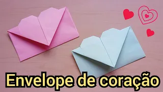 Como fazer envelope de coração com papel | origami paper craft | como fazer envelope de carta