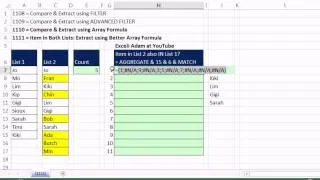 Excel Magic Trick 1111: Item In Both Lists? Extract With Better Array Formula