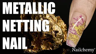 Metallic Foil Netting Nail Art Design