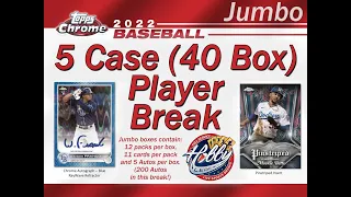 CASE #4 of 5   -   2022 Topps Chrome JUMBO 5 Case (40 Box) PLAYER Break eBay 09/17/22