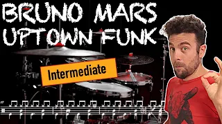 Bruno Mars - Uptown Funk - Drum Cover (with scrolling drum sheet)