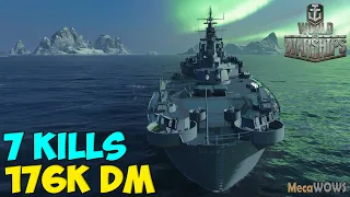 World of WarShips | Georgia | 7 KILLS | 176K Damage - Replay Gameplay 1080p 60 fps
