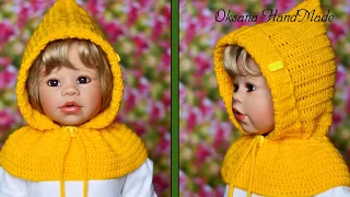 Мастер класс по вязанию капюшона крючком. Hooded crochet