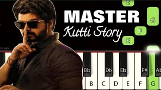 Kutti Story MASTER 🔥| Piano tutorial | Piano Notes | Piano Online #pianotimepass #kuttistory #master