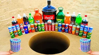 Big Bottle Coca Cola, Fanta, Sprite, Mirinda, 7up, Pepsi and Popular Sodas VS Mentos Underground