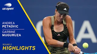 Andrea Petkovic vs Garbine Muguruza Highlights | 2021 US Open Round 2