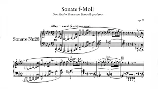 Beethoven Sonata No. 23 in F Minor Op. 57 (Appassionata) Ernst Levy (Score)