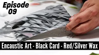 Encaustic Art Abstract Art Tutorial using the Encaustic Painting Iron on Black Card