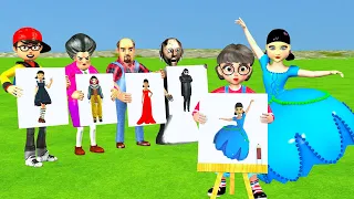 Scary Teacher 3D vs Squid Game Draw and Dresses Squid Game Doll Nice or Error 5 times Challenge