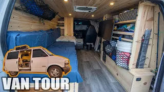 VAN TOUR | Off-Grid Camper Conversion from Chevy Astro, Full-Time Solo Van Life