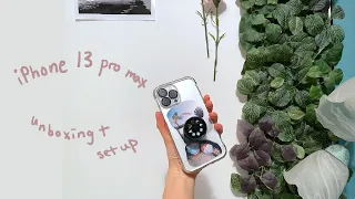 aesthetic iphone 13 pro max unboxing // set up + cute accessories