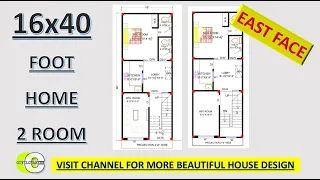 16X40 Foot East Facing House Plan II 2 Room Set