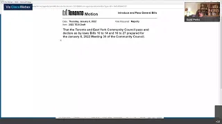 Toronto and East York Community Council - January 6, 2022