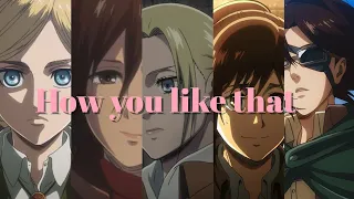 Attack on titan girls - BLACK PINK(HOW YOU LIKE THAT) [AMV]