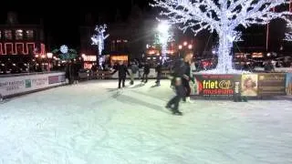 Skating in the Bruges Markt Christmas Market