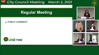 March 2, 2021 Lone Tree City Council Regular Meeting