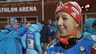 Happy Franziska Preuss: 4th place in 15K Individual at BMW IBU World Cup Östersund