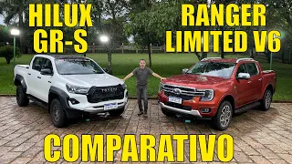 Comparativo: Toyota Hilux GR-S x Ford Ranger Limited V6 - Qual picape média é melhor?