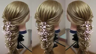 Вечерняя причёска из косы  Текстурная коса  Видео урок  Hair tutorial  Курс плетения кос