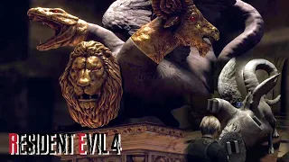 OÙ TROUVER LES 3 TÊTES DE STATUES GRAND HALL / SERPENT BOUC LION CHAPITRE 9 - RESIDENT EVIL 4 REMAKE