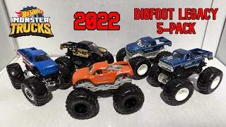 2022 Hot Wheels Monster Trucks Bigfoot Legacy 5-Pack Unboxing And Review
