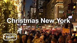 Christmas in New York 2023: A Festive Walk from Rockefeller Center to Apple Store 🎄🗽 | 4K HDR 60FPS