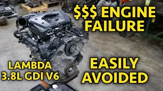 Hyundai Genesis 3.8L Lambda GDI V6 Bad Engine Teardown. Simple Modern V6 Ruined By Negligence!