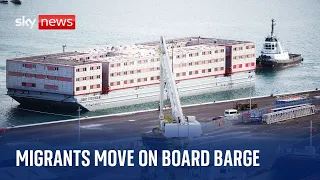 Migrant barge: Opinions divided as migrants move on board Bibby Stockholm