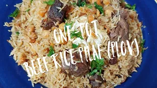 Easy One-Pot Beef Rice Pilaf (Plov)