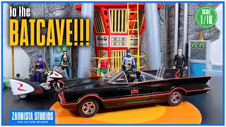 1:18 1966 TV Batman Batcave Diorama Mezco 5 Points Hot Wheels