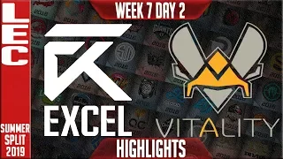 XL vs VIT Highlights | LEC Summer 2019 Week 7 Day 2 | Excel Esports vs Vitality