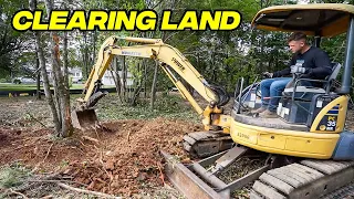 Clearing Land With an Excavator - Start to Finish Timelapse