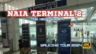 NAIA TERMINAL 2 :THE NEW SETUP || QUICK WALKING TOUR 2024 || PHILIPPINE AIRLINES (4K).