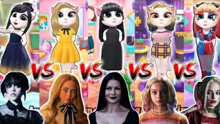 My Talking Angela 2  ❤️💖 Angela Vs Wednesday Addams Vs M3gan Doll Vs Enid Sinclair Vs Harley Quinn l