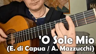 'O Sole Mio solo guitar arrangement by Eugen Sedko / Score, tab