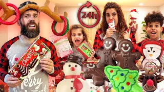 24H comiendo solo CHOCOLATES navideños|4PLUSONE