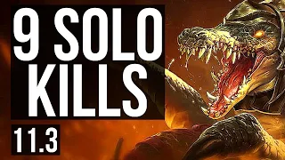 RENEKTON vs GANGPLANK (TOP) | 9 solo kills, Rank 7 Renekton, Legendary | BR Challenger | v11.3