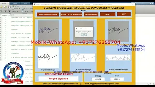 Forgery Signature Prediction Using Image Processing Matlab Project SourceCode Signature Recognition