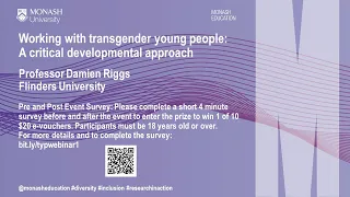 Working with transgender young people: A critical developmental approach - Monash Public Lecture