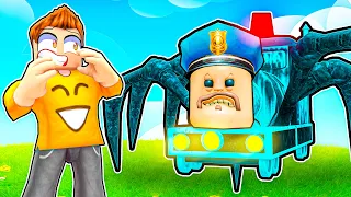 ZNALAZŁEM CHOO CHOO CHARLES JAKO GRUBY POLICJANT BARRY'S PRISON w ROBLOX! (Choo Charles Morphs)