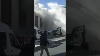 WATCH: Building collapses in Diyarbakir, Turkey during demolition after devastating #earthquake