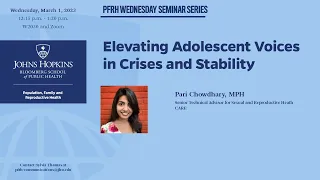 Elevating Adolescent Voices in Crises and Stability