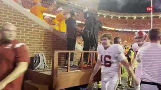 Alabama players, coaches enter the tunnel as Tennessee fans storm the field